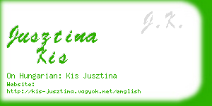 jusztina kis business card